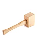 QWORK Wooden Mallet, 9.5' Manual Ice Hammer Mallet Beech Solid Carpenter Wood Hammer Woodworking Hand Tool