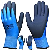 2 Pairs Waterproof Work Gloves, Superior Grip Coating Durable Flexible Comfortable for Garden Outdoor Car Cleaning Fishing Multi-Purpose