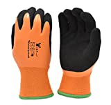 G & F Products 100% Waterproof Winter Gloves for outdoor cold weather Double Coated Windproof HPT Plam and Fingers Acrylic Terry inner keep hands warm at -58F X-Large, 1628XL , Orange