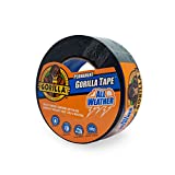 Gorilla All Weather Outdoor Waterproof Duct Tape, UV and Temperature Resistant, 1.88' x 25 yd, Black, (Pack of 1)