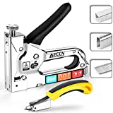 Staple Gun with Remover - 3 in 1 Heavy Duty Staple Nail Steel Gun Kit with 3000 Staples, Upholstery Stapler for Fixing Material, Decoration, Carpentry, Furniture, Doors and Windows