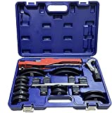 VOTOER Tube Pipe Bender Bending Kit Refrigeration Ratcheting Tubing Benders Hand Tool for Plumbing Copper Aluminum Pipe Spring Bending Tube Pipe, 1/4 to 7/8 Inch with Carry Case