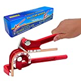 RiYii Tube Bender, 3 In 1 Copper Pipe Bender, 0-180 Degrees Tubing Bender, 1/4' 5/16' 3/8' Refrigeration Line Bending Tools for Copper, Brass, Soft Metal, Aluminum and Thin Stainless Steel Pipes, Red