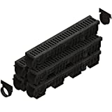 Vodaland - 4' Driveway Premium Trench Drain Channel B Class Load Rated 27,500 LBS - 4 Inch Internal Sections (5 Pack)
