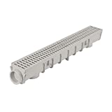 NDS Pro Series Drain Kit 5-1/2 in. X 39-3/8 in. Deep Profile Channel, Gray Plastic Grates, End Caps/Outlet, 5