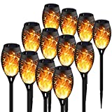 KYEKIO Upgraded 12Pack Torches, Solar Lights Outdoor, 12LED Solar Torch Lights with Dancing Flickering Flames, Waterproof Landscape Decoration Flame Lights for Garden Pathway Yard-Auto On/Off