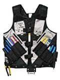 Black Visibility Tool Vest with Built in Hydration Pouch - Electricians, Surveyors, Construction (Black) - (Large - XXX-Large)