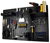 Pegboard Organizer Wall Control 4 ft. Metal Pegboard Standard Tool Storage Kit with Black Toolboard and Black Accessories