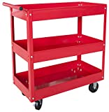 BIG RED 400 LBs Capacity 3 Shelf Steel Service Utility Cart, APTC302R