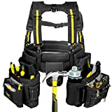 Tool Belt Suspenders - Pro Ultra 20 Bags Y-Style Tool Belts 5 Combo Apron Tool Pouch For Framers Carpenter Electrician 1200D Ballistic Nylon