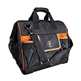Klein Tools 55469 Tradesman Pro Wide-Open Tool Bag Made of 1680 Ballistic Weave with Molded Bottom and Detachable Shoulder Strap