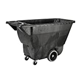 Rubbermaid Commercial Products Tilt Dump Truck, 450 lbs 1/2 Cubic Yard Heavy Load Capacity with Wheels, Trash Recycling Cart, Black