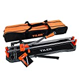Fit Choice 24 Inch Manual Tile Cutter, Professional Porcelain Tile Cutter W/Aluminum Cutting Wheel Removable Scale, Cutting up to 0.55', Anti Skid Rubber Surface, Come W/A Carry Bag (24', Orange)