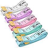 Tape Measure, iBayam Measuring Tape for Body Weight Loss Fabric Sewing Tailor Cloth Vinyl Measurement Craft Supplies, 60-Inch Soft Double Scale Ruler, 5-Pack, Pastel Pink, Blue, Green, Purple, White