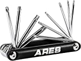 ARES 44000 - 10-Piece Tamper-Proof Folding Star Key Set - Sizes Include T-6 to T-30 - Corrosion-Resistant CR-V Steel Construction