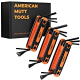 AMERICAN MUTT TOOLS Folding Allen and Torx Wrench Set – A Durable and Ergonomic Allen Key Set that Includes Metric, SAE and Star Keys - Hex Key Set for DIY Handyman (25pc Folding Hex and Star Key Set)