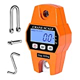 RUOQUTWK Digital Hanging Scale, with Precision Sensor 660LB Spring Hanging Weight Scale for Fish, Hunting, Fishing, Bicycles, Large Luggage, Farm, Meat Scale, Etc. (Crane Scale 300 kg Orange)