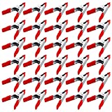 TOPZEA 30 Pack Steel Spring Clamps, 4 Inch Heavy Duty Metal Clamps Set Spring Clip Clamps with Ergonomic Handles for Wood Working, Gripping, Camping, DIY, Backdrops Backgrounds, 1-1/3' Jaw Opening