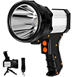 Samyoung Spotlight 10000 Lumen 6 Lights Modes, 10000 mAh USB Output Rechargeable Spotlight , IP65 Waterproof Rechargeable Flashlights Come with Collapsible Tripod & Strip