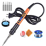 Soldering Iron Kit, 100W LCD Digital Soldering Gun, Portable Solder Iron with Adjustable Temperature Controlled and Fast Heating Ceramic Thermostatic Design, On/Off Switch, 9pcs Soldering Kit