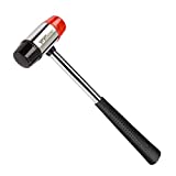 YIYITOOLS Double-Faced Soft Mallet, Hammer, Jewelry, Wood, Flooring Installation, Non Sparking Blow and Plastic Handle – 35-mm, Red and Black - YY-4-002