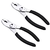 Edward Tools Slip Joint Pliers 6”(Pack of 2) - Heavy Duty Carbon Steel with Rubber Grip Handle - Fine Grip Teeth in front and Coarse teeth in back - Rust resistant finish