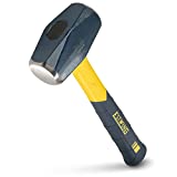 Estwing Sure Strike Drilling/Crack Hammer - 3-Pound Sledge with Fiberglass Handle & No-Slip Cushion Grip - MRF3LB, Blue/Yellow