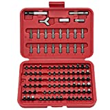 NEIKO 10048A Security Bit Set |100-Piece Set | Cr-V Steel | 1/4-inch Adapters | Phillips | Slotted | Hex | Torx Star | Tamperproof | Pozi | Square | Spanner | Torque | Tri-Wing | Clutch | Spline | Wing Nut