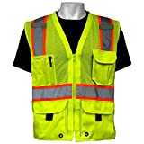 Global Glove GLO-079 - FrogWear HV - High-Visibility Mesh Polyester Surveyors Safety Vest - X-Large, Hi Vis Yellow (GLO-079-XL)
