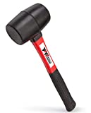 YIYITOOLS YY-2-005 Rubber Mallet Hammer With fiberglass Handle–16-oz, black
