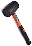 Edward Tools Harden Rubber Mallet Hammer 16 oz - Durable Eco-friendly Rubber Hammer Head for Camping, Flooring, Tent Stakes, Woodworking, Soft Blow Tasks without Damage - Ergonomic Grip Handle