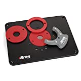 Kreg Tool Precision Router Table Insert Plate w/Level-Loc Rings predrilled for Bosch & Porter Cable Routers (PRS4036)
