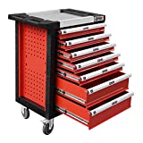 Upgrade Package DNA MOTORING 30' W X 39' H X 18' D Heavy Duty Lockable Slide Tool 7-Drawer Chest Rolling Tool Cart Cabinet (TOOLS-00001) with Keys