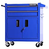 TANKSTORM Tool Chest Heavy Duty Cart Steel Rolling Tool Box with Lockable Doors (TZ12 Blue)