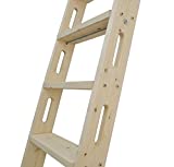DIYHD 108' Knotty Pine Wood Sliding Library Ladder Rolling Ladder