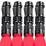 Red Flashlight LED One Mode Red Light Single Mode Red LED Torch Zoomable Scalable Red Light Flashlight for Astronomy, Aviation, Night Observation (4)