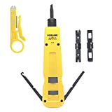VCELINK Punch Down Impact Tool with 110 and 66 Blades, Network Wire Punch Down Impact Tool Kit, Keystone Impact Terminal Insertion Tools, Network Cable CAT6/CAT5/CAT3 Stripper