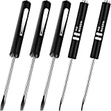 Pocket Screwdriver with Magnet Mini Tops Magnetic Slotted Screwdriver Pocket Screwdriver with Magnet Pocket Srew Driver Pocket Screwdriver with Clip with a Single Blade Head, Black (5 Pieces)