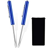 Pocket Magnetic Screwdriver 2 Pieces Mini Slotted Head Screwdriver Small Flat Head Screwdriver with Pocket Clip Magnetic Pocket Screwdriver Set for Home Office Gadgets Repair Electricians Tool (Blue)