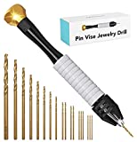 Pin Vise Hand Drill for Jewelry Making - Craft911 Manual Craft Drill Sharp HSS Micro Mini Twist Drill Bits Set, Precision Small Hand Drill For Resin, Rotary Tools For Wood, Jewelry, Plastic, Miniature