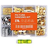 Hongway 276pcs Picture Hanging Kit, Picture Hanger Assortment, Heavy Duty Frame Hooks with Nails, Hanging Wire, Screw Eyes, D Ring and Sawtooth Hardware for Frames Mounting