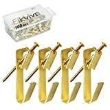 Picture Hangers(30lbs-100pcs), Eikivin Picture Hooks with Nails, Wall Hangers, Picture Hanging Kit on Wood/Drywall.