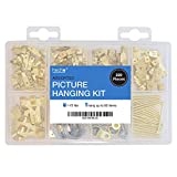 Assorted Picture Hanging Kit | 220 Piece Assortment with Wire, Picture Hangers, Hooks, Nails and Hardware for Frames