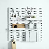 Keepo Pegboard Combination Kit with 4 Pegboards and 14 Accessories Modular Hanging for Wall Organizer, Crafts Organization, Ornaments Display, Nursery Storage, 22' x 22', White | Peg Boards for Walls