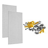 Triton Products (PEG2-WHT) Wall Ready White Pegboards (2) 24 in. W x 42 in. H x 1/4 in. D Heavy-Duty High Density Fiberboard Round Hole Pegboards with Mounting Hardware