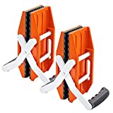 SDRTOP 2PCS Double Handed Stone Carrying Clamps Granite Panel Carriers Lifter Tools for Lifting Quartz Worktops Slabs Marble with Rubber-lined （0-2.36in) 660lbs Loaded