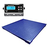 PEC TOOLS Industrial Floor Scale/Pallet Scale with New Indicator for Heavy Duty Weighing or Shipping Use, Capacity/Accuracy 5000 x 0.5lb (48x48)