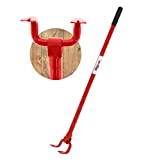 Angel Guard Deck Demon, Heavy Duty Steel Pallet Buster Deck Wrecker Tool with 44 Inch Non-Slip Handle & Dual Tine Claw Head Nail Puller to Remove Decking, Roofing, Strapping, & Fasteners, Red, DD-201