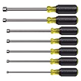 Klein Tools 647M Tool Set, Magnetic Nut Drivers Sizes 3/16, 1/4, 5/16, 11/32, 3/8, 7/16, 1/2-Inch, 6-Inch Hollow Shafts, 7-Piece