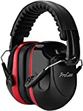ProCase Noise Reduction Safety Ear Muffs, Shooters Hearing Protection Earmuffs, NRR 28dB Noise Sound Protection for Shooting Range Mowing Construction Manufacturing Woodwork Men Women Adult -Red